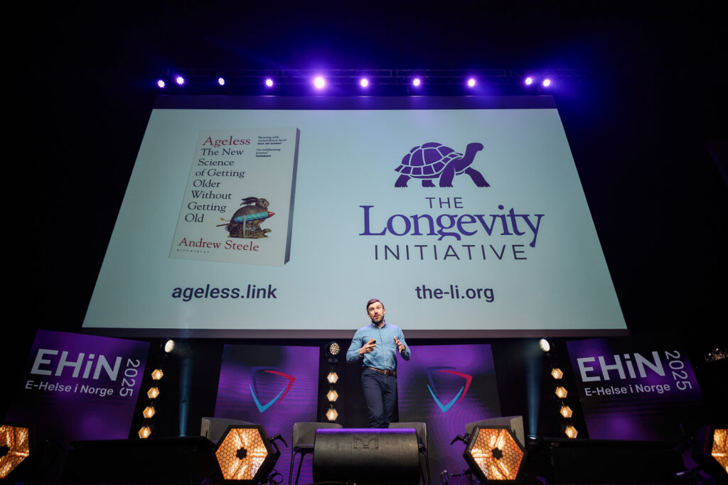 Andrew Steele on stage at the EHiN medical records conference in Norway